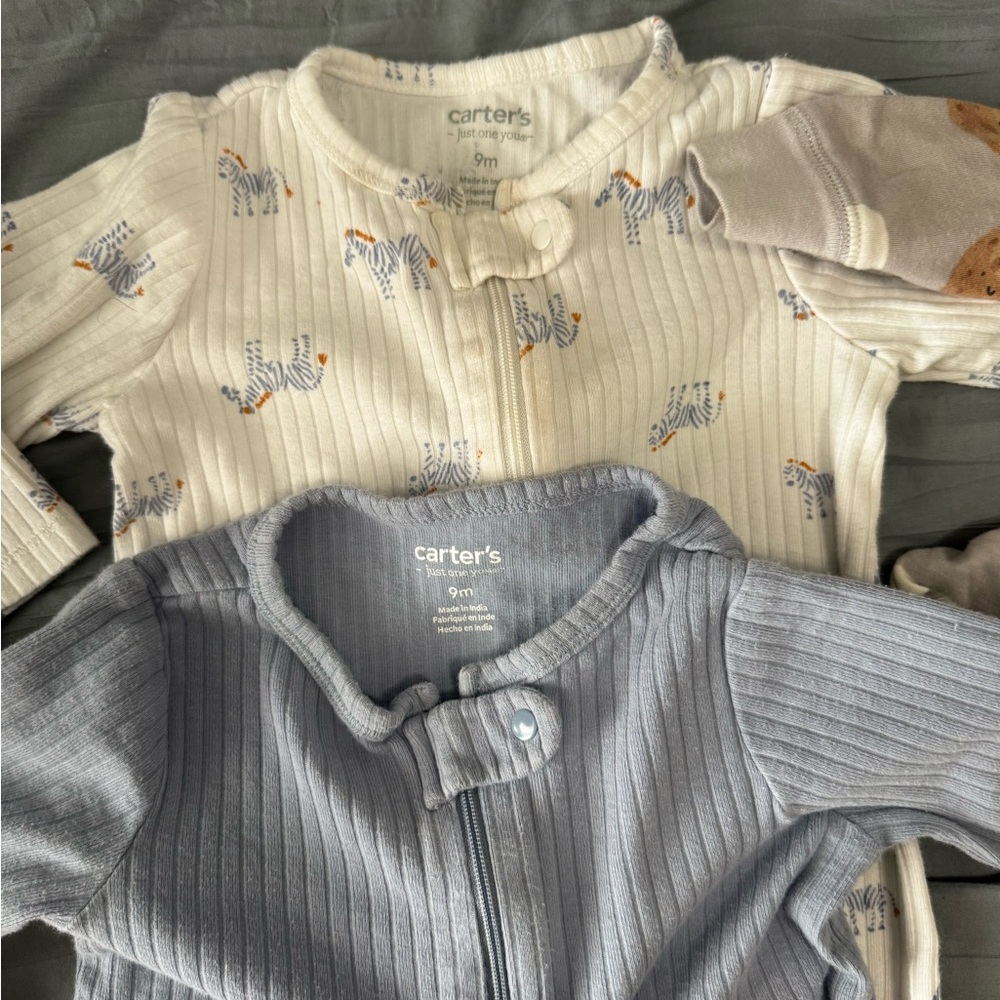 Carter's Unisex Footie Bundle in Blue, Cream, Green, Navy - Picture 6 of 8